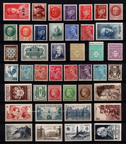 Lot timbres France neufs avec ch. de 1941/51, TB 2 Cholet (49)