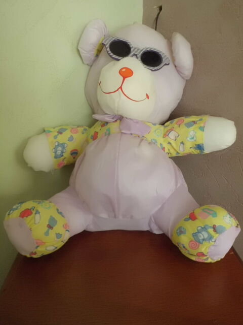 OURS PUFFALUMP MAUVE ET JAUNE CP 19 Oignies (62)