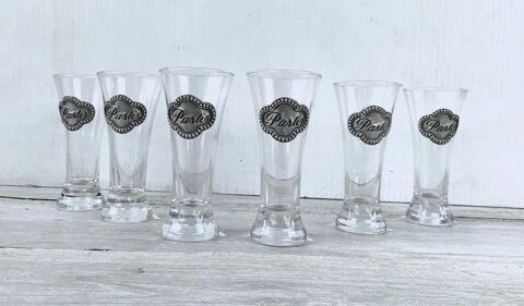 6 VERRES    PASTIS ''  logo étain  JEAN de ZAN  
Cerny (91)
