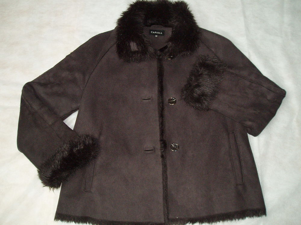 Manteau CAROLL Daim 38/40 neuf Vêtements