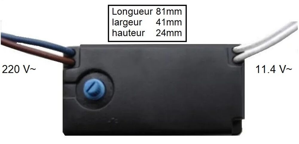 Transformateur &eacute;lectrique 220V/11.4V avec bouton bleu Bricolage