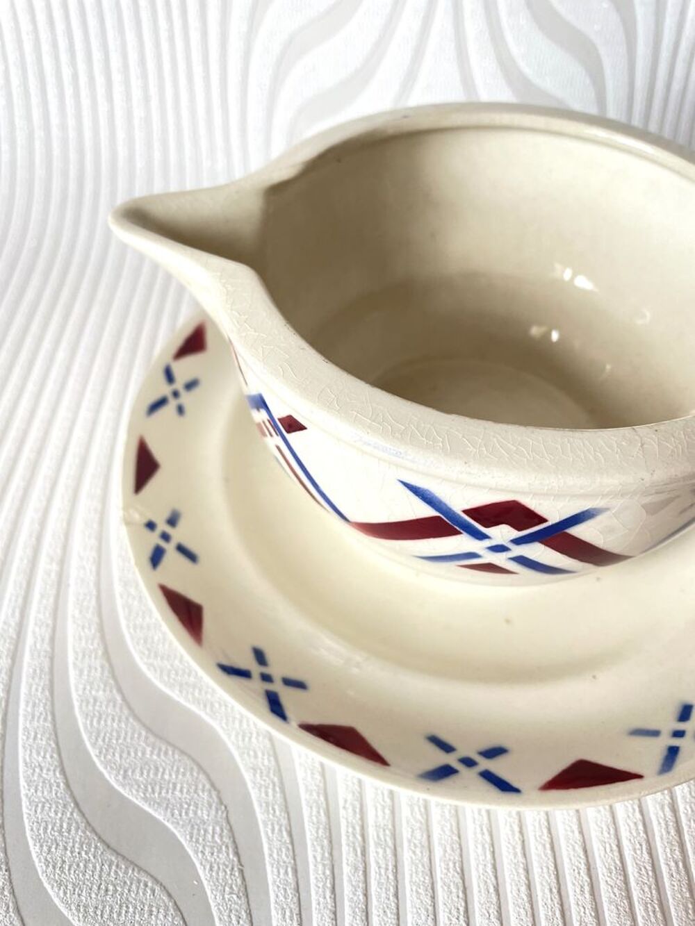 Jolie SAUCI&Egrave;RE en Fa&iuml;ence Moulin des Loups et Hamage Décoration