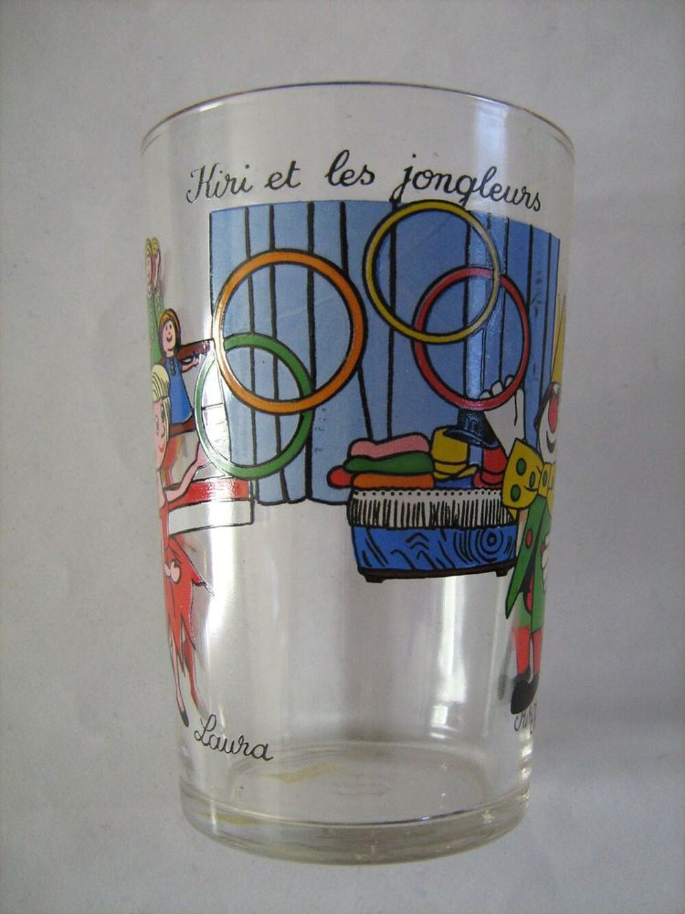 VERRE A MOUTARDE PUBLICITAIRE DECORE BD TV KIRI LE CLOWN ET 