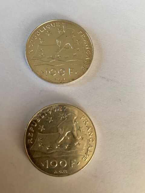 Piece de monnaie de 100 francs descarstes, argent 30 Pierrelaye (95)