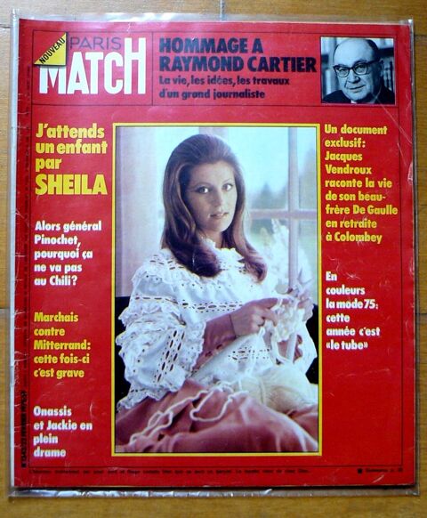 SHEILA - Revue  PARIS MATCH  n�1343 de F�vrier 1975 5 Argenteuil (95)