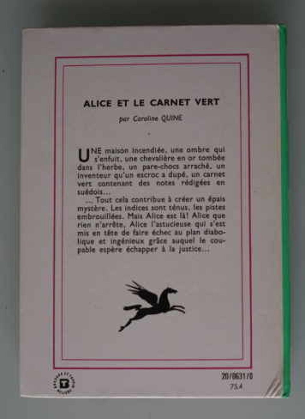 bibliotheque verte - alice et le carnet vert - 1975 Livres et BD