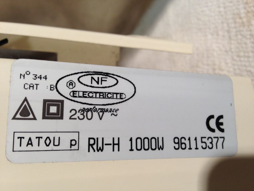 Radiateur Electrique Horizontal 1000 W Bricolage