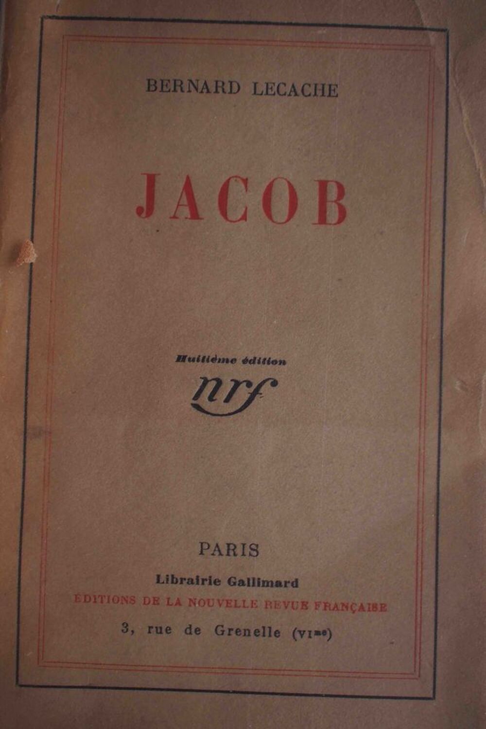 JACOB - Bernard Lecache, Livres et BD