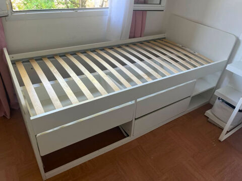 IKEA Cadre lit av rangt+sommier à lattes, blanc, 90×200 cm 190 Plaisir (78)