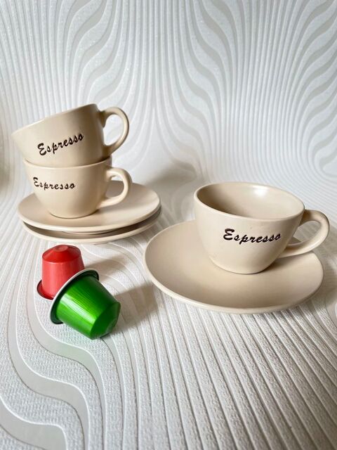  3 TASSES espresso avec SOUS-TASSES ~ Maisons du Monde 10 Toulouse (31)