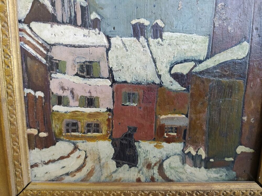 Jolie Petite Peinture Paysage Hivernal 
