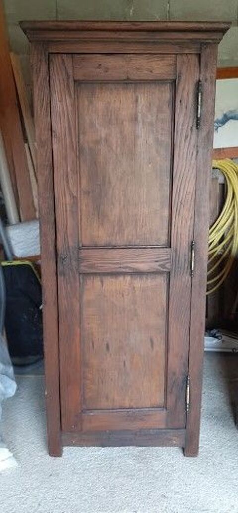 Armoire ancienne 1 porte en bois massif ? style rustique Vichy (03)