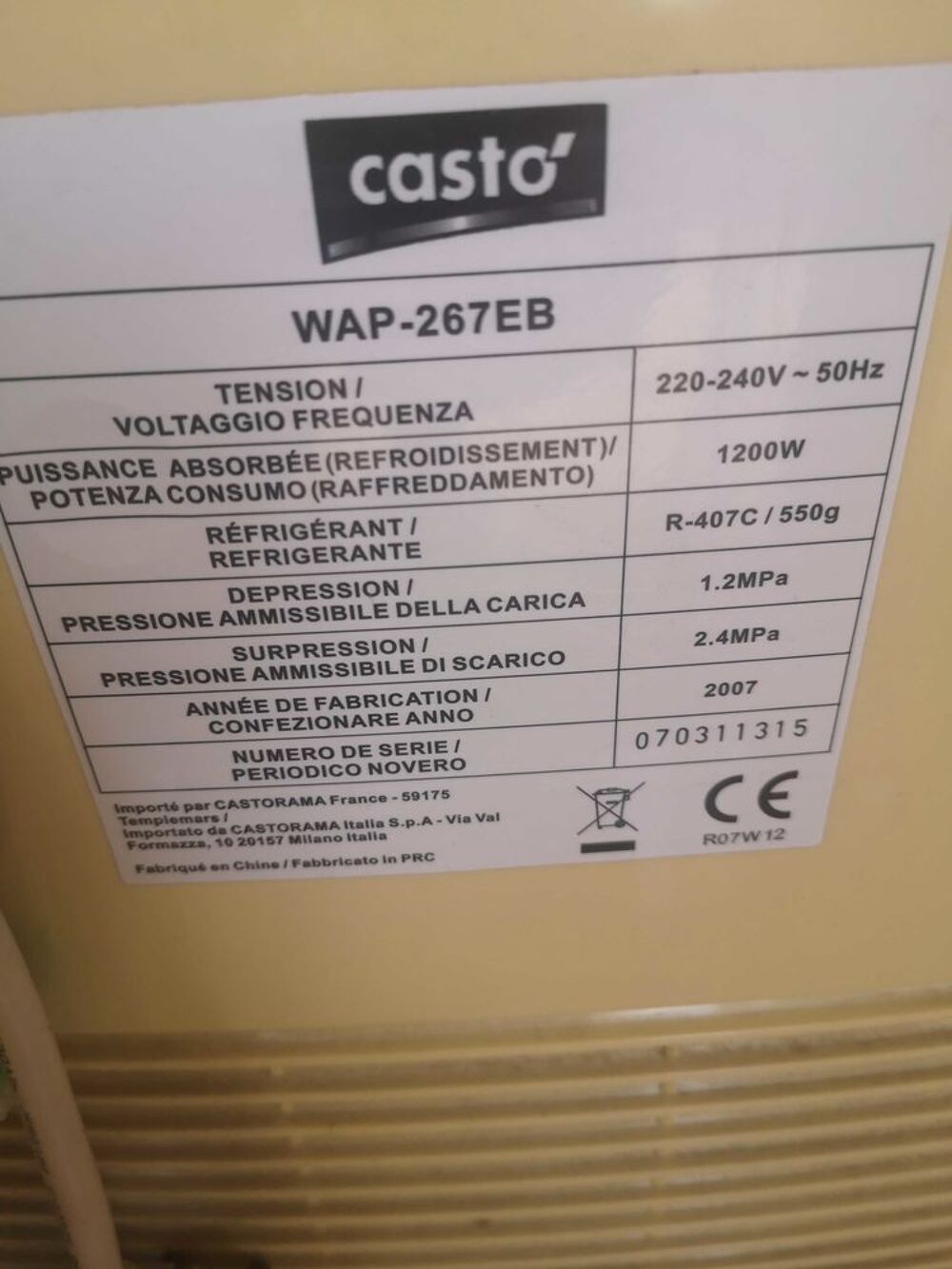 climatiseur mobile Electroménager