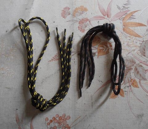 Lacets rond noir jaune 1m & noir marron 85cm pour chaussure  1 Aubin (12)