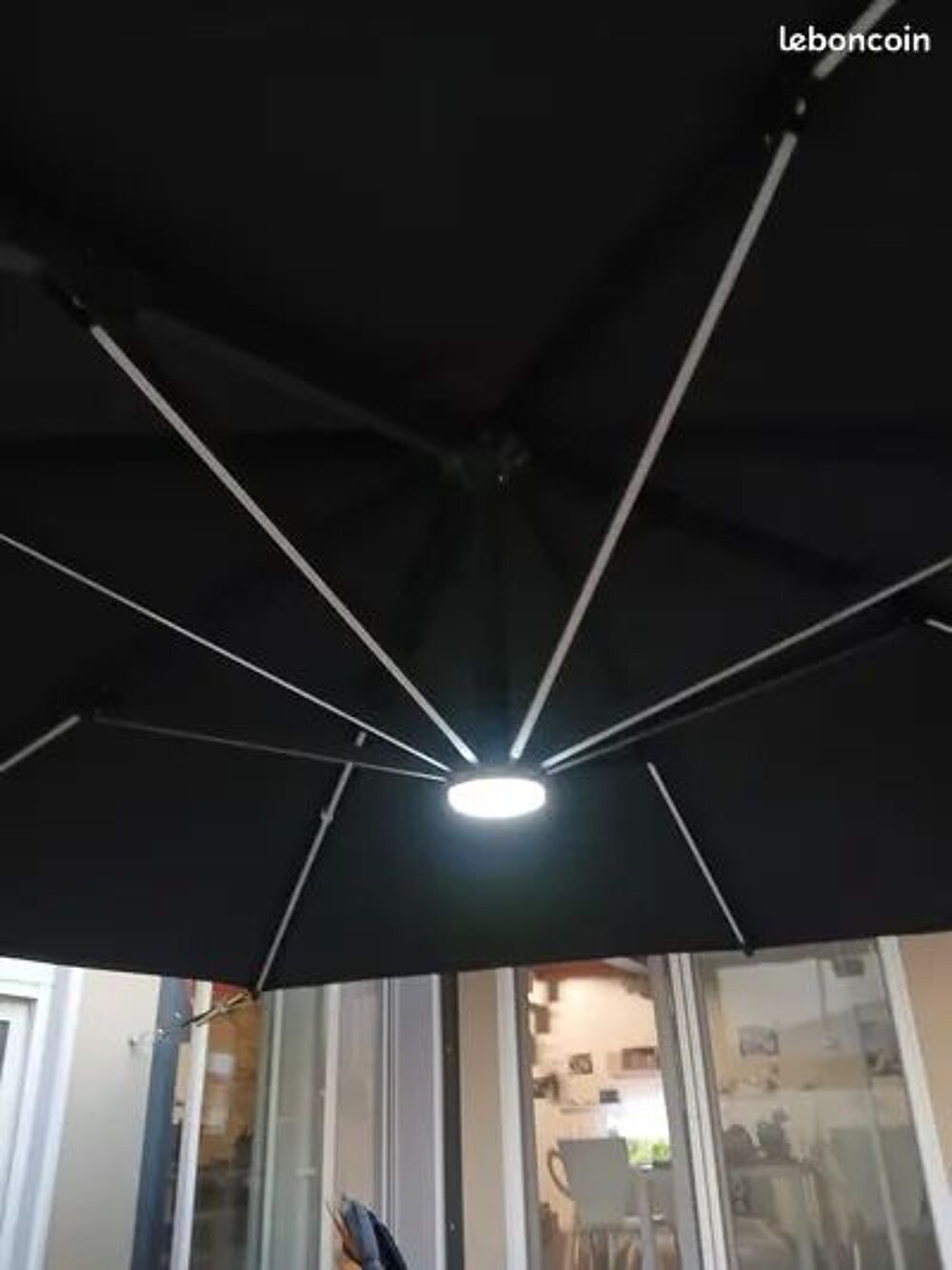 Parasol 3x3 d&eacute;port&eacute; et inclinable &eacute;quip&eacute; &eacute;clairage led Jardin