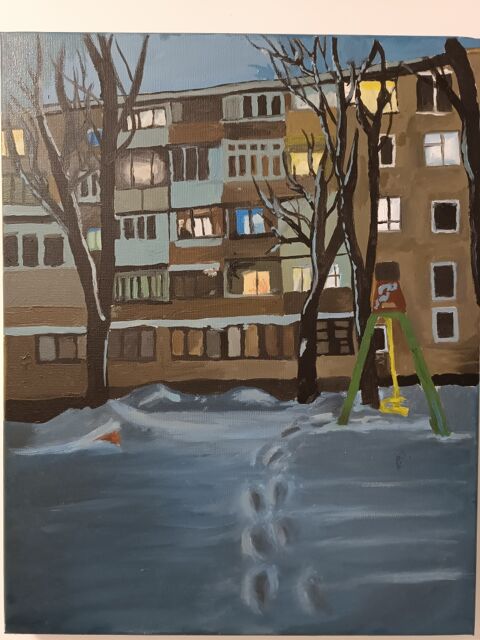 tableau peinture huile,btiment 0 Ris-Orangis (91)