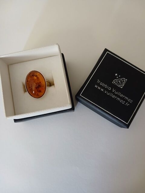 Bague ambre de la baltique & argent 925 45 Baignes-Sainte-Radegonde (16)