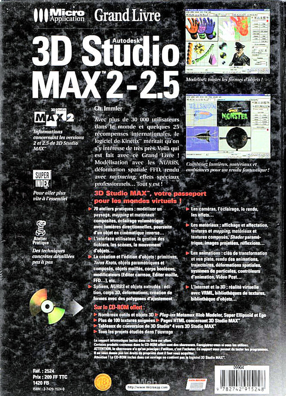 Livre sur la mod&eacute;lisation en 3 dimensions : 3D studio Max 2. Matriel informatique