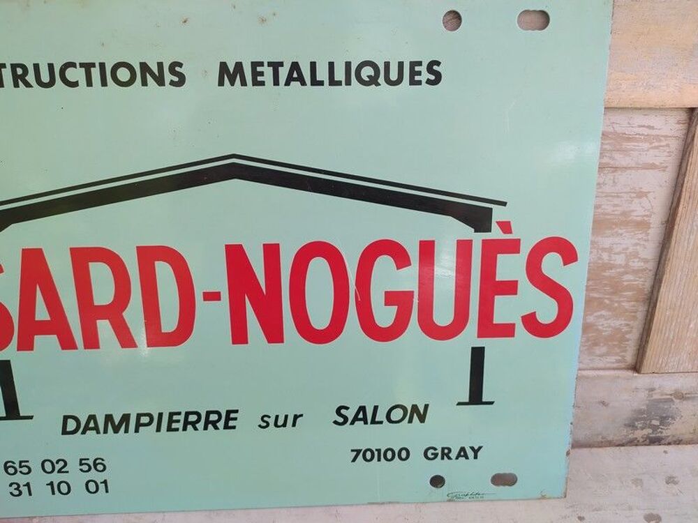 Plaque T&ocirc;le Publicitaire Constructions Brisard Nogu&egrave;s &agrave; Gray 
