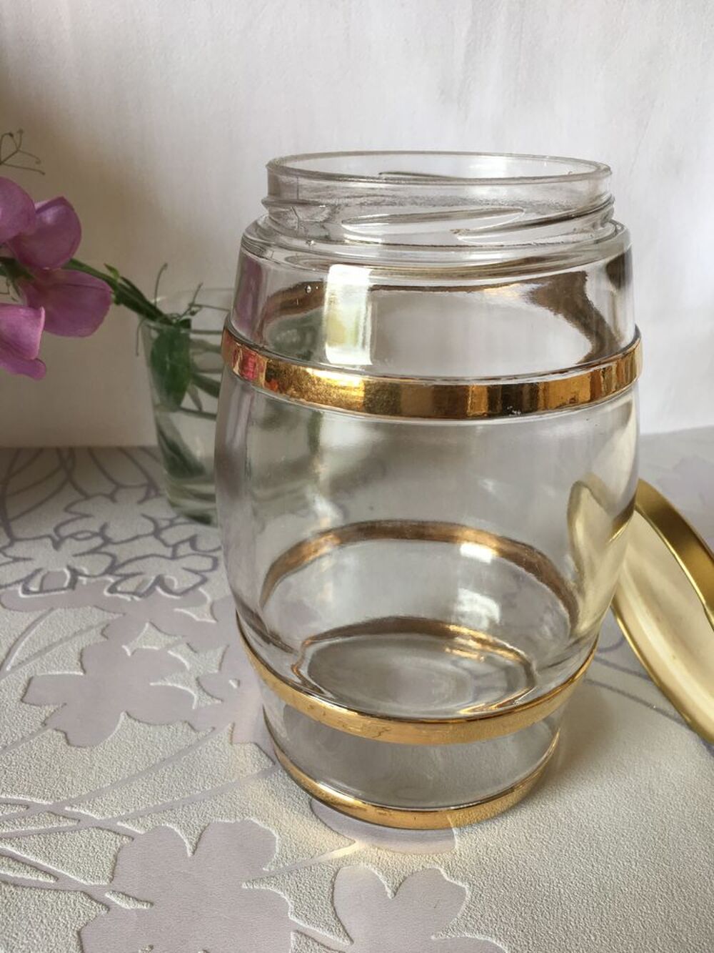 Ancien BOCAL tonneau en verre Décoration