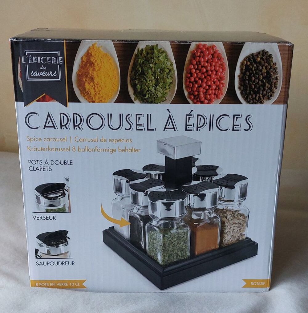 Tourniquet_Rangement_&agrave; &eacute;pices_8 pots Cuisine