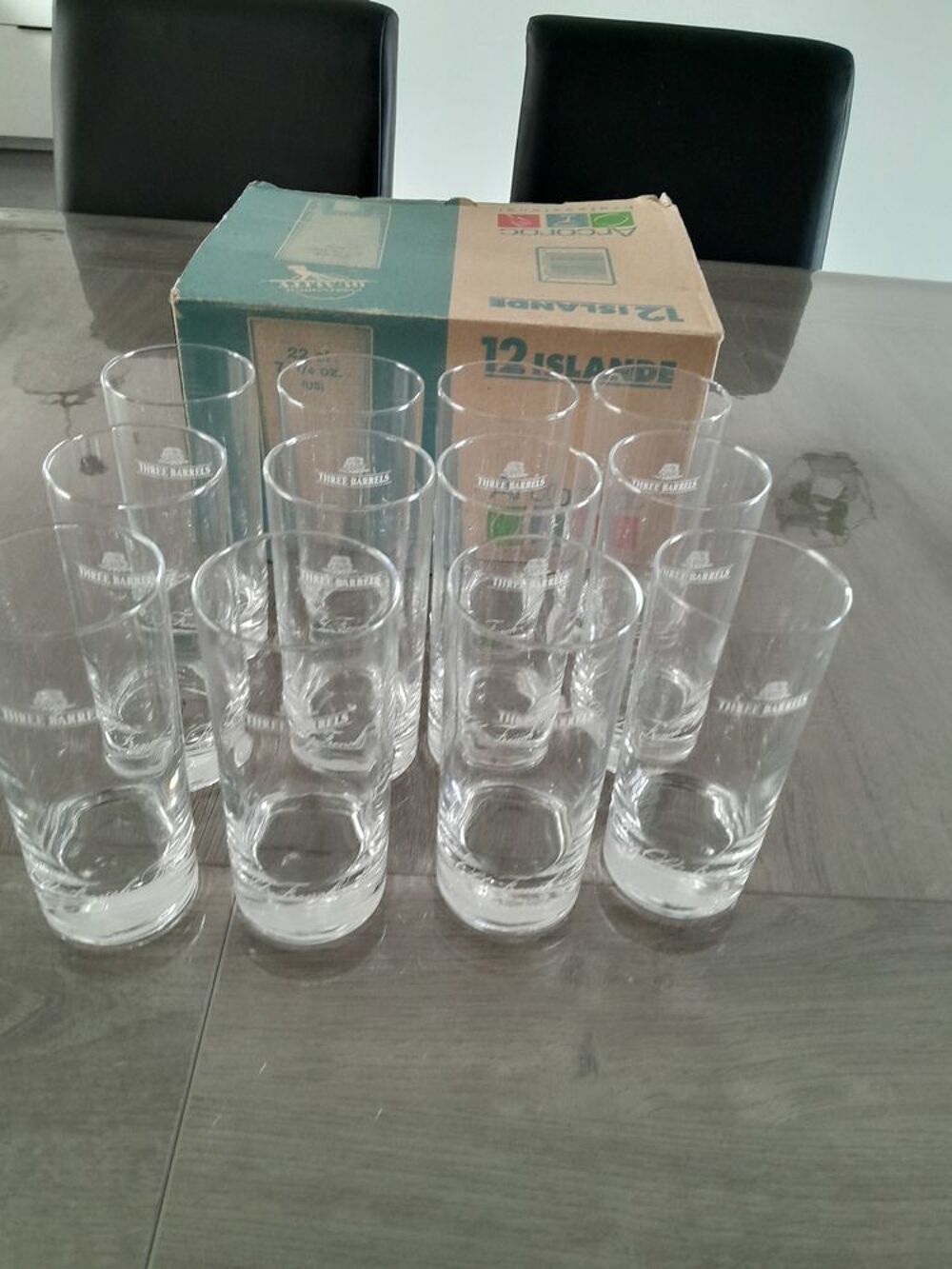 12 VERRES THREE BARRELS TEL 0627473514 
