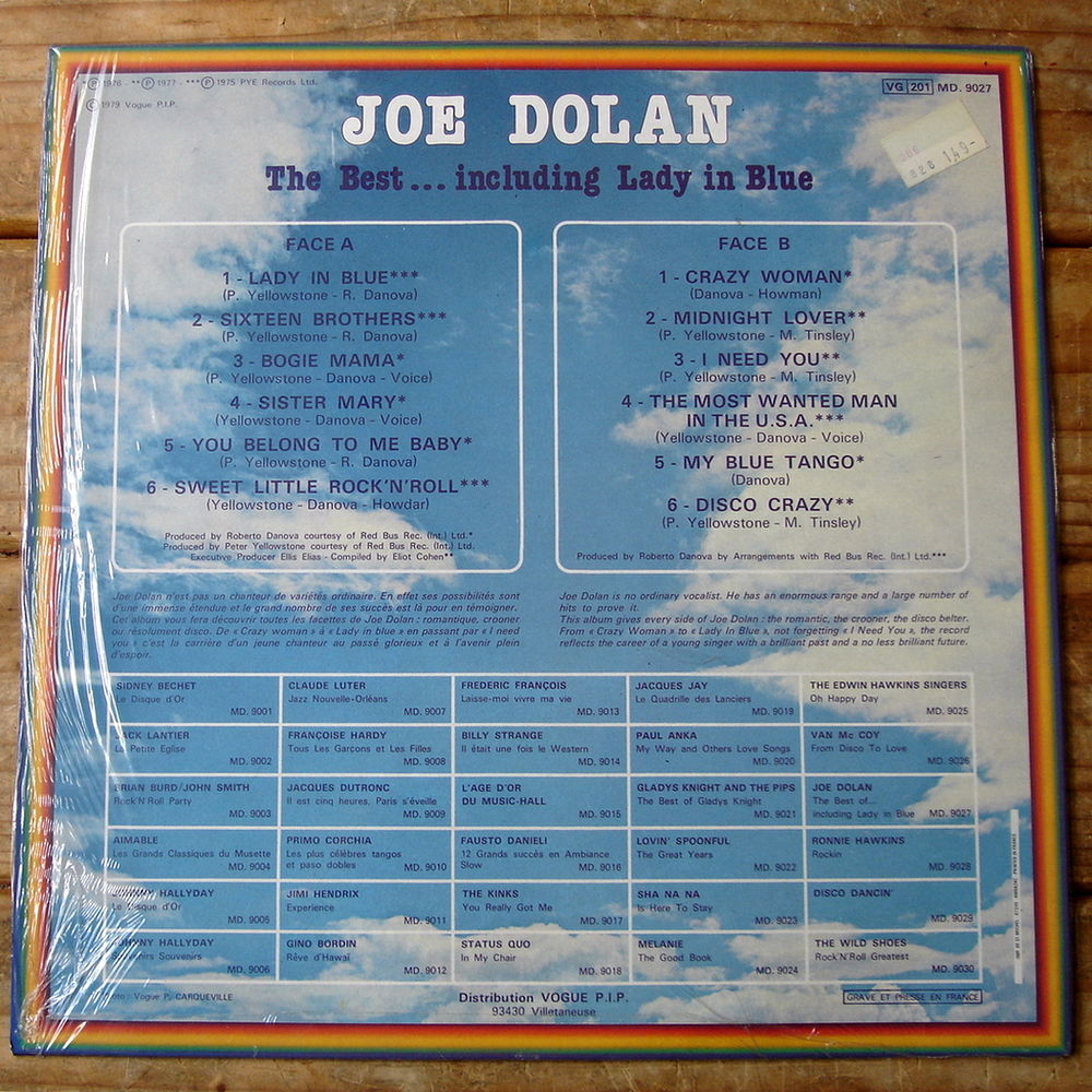 JOE DOLAN - 33t- THE BEST including LADY IN BLUE - Fr. 1979 CD et vinyles