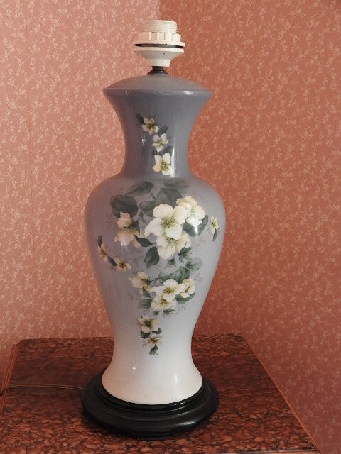 Lampe en céramique motif floral Thiviers (24)