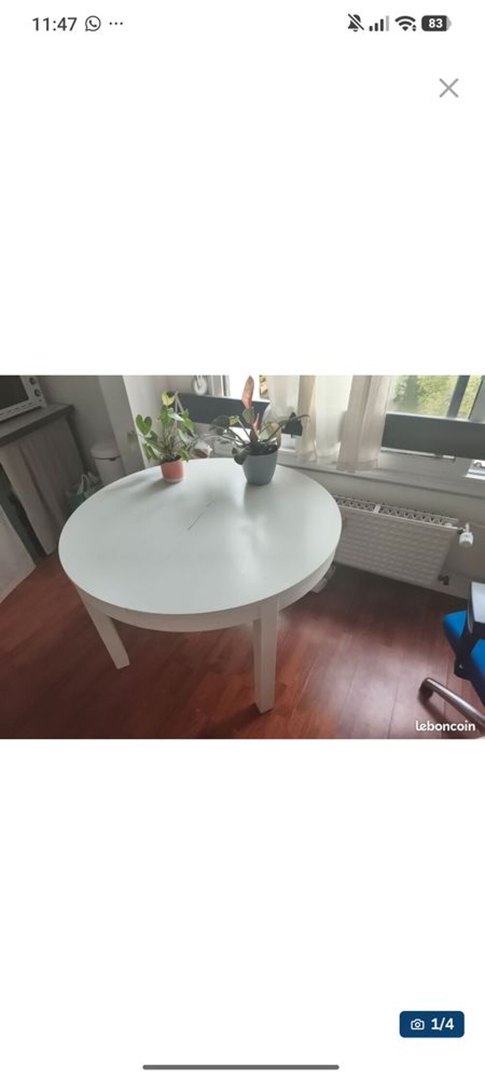 Table ronde d&eacute;pliable (4/6) Meubles