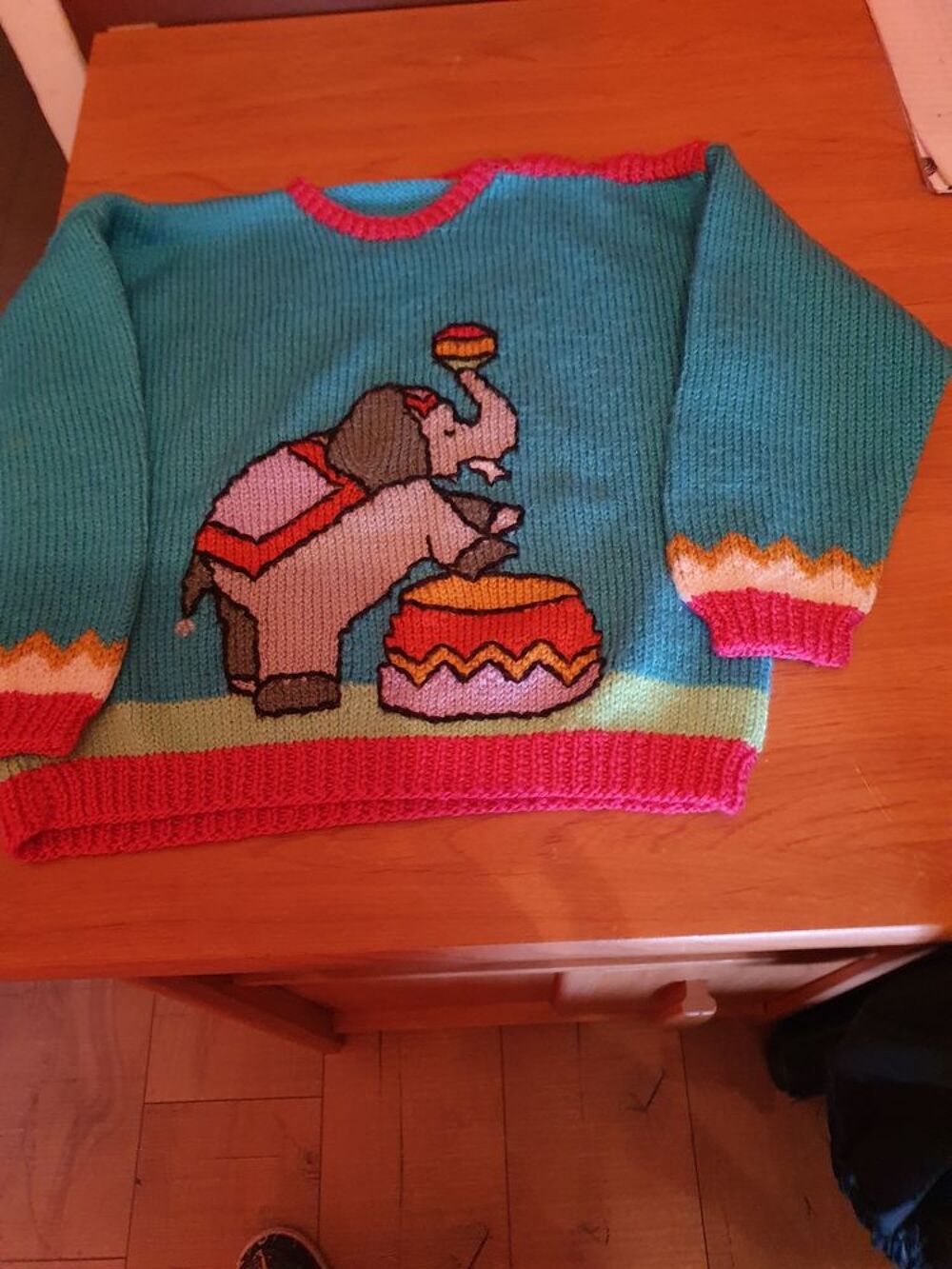 
PULL 3 ANS ELEPHANT TRICOTE MAIN NEUF
Vêtements enfants
