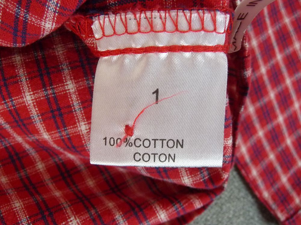 Chemise 100% Coton Rouge Manches Longue- La Petite Etoile Vêtements