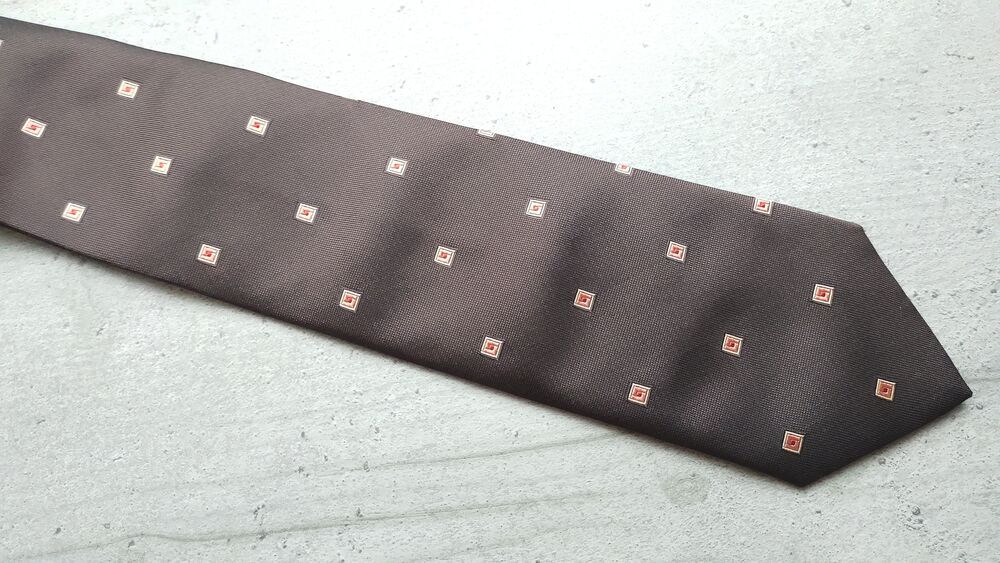 Cravate Brice 100% Soie - Marron Chocolat &agrave; Petits Carr&eacute;s Vêtements