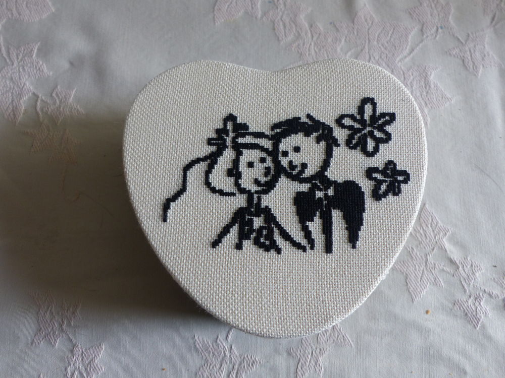 boite en coeur : " les amoureux de Penet " Décoration