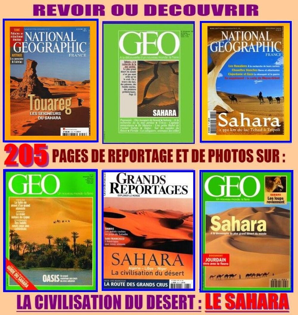 SAHARA - g&eacute;o - D&Eacute;SERT / prixportcompris Livres et BD