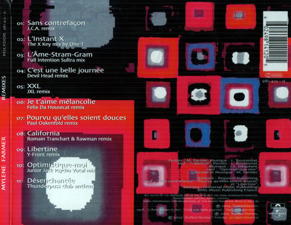 cd Mylene Farmer Remixes (tres bon etat) CD et vinyles