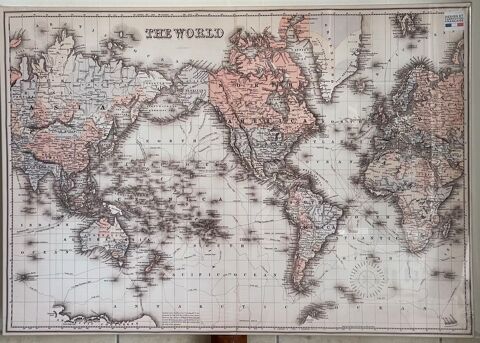 Tableau carte monde vintage centr Amrique 15 Brioude (43)