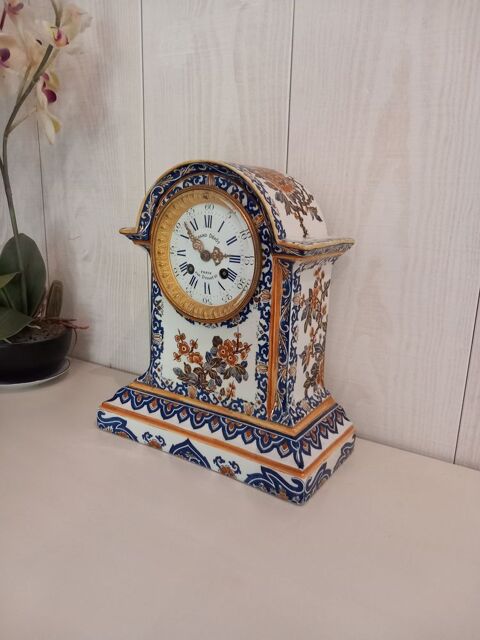 Pendule Horloge Fa�ence de GIEN  XIX �me 450 Saint-Fargeau-Ponthierry (77)