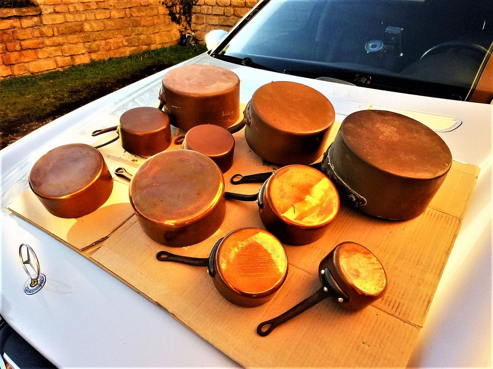 Ancienne batterie poilons Dame Jeanne pour professionnel Cuisine