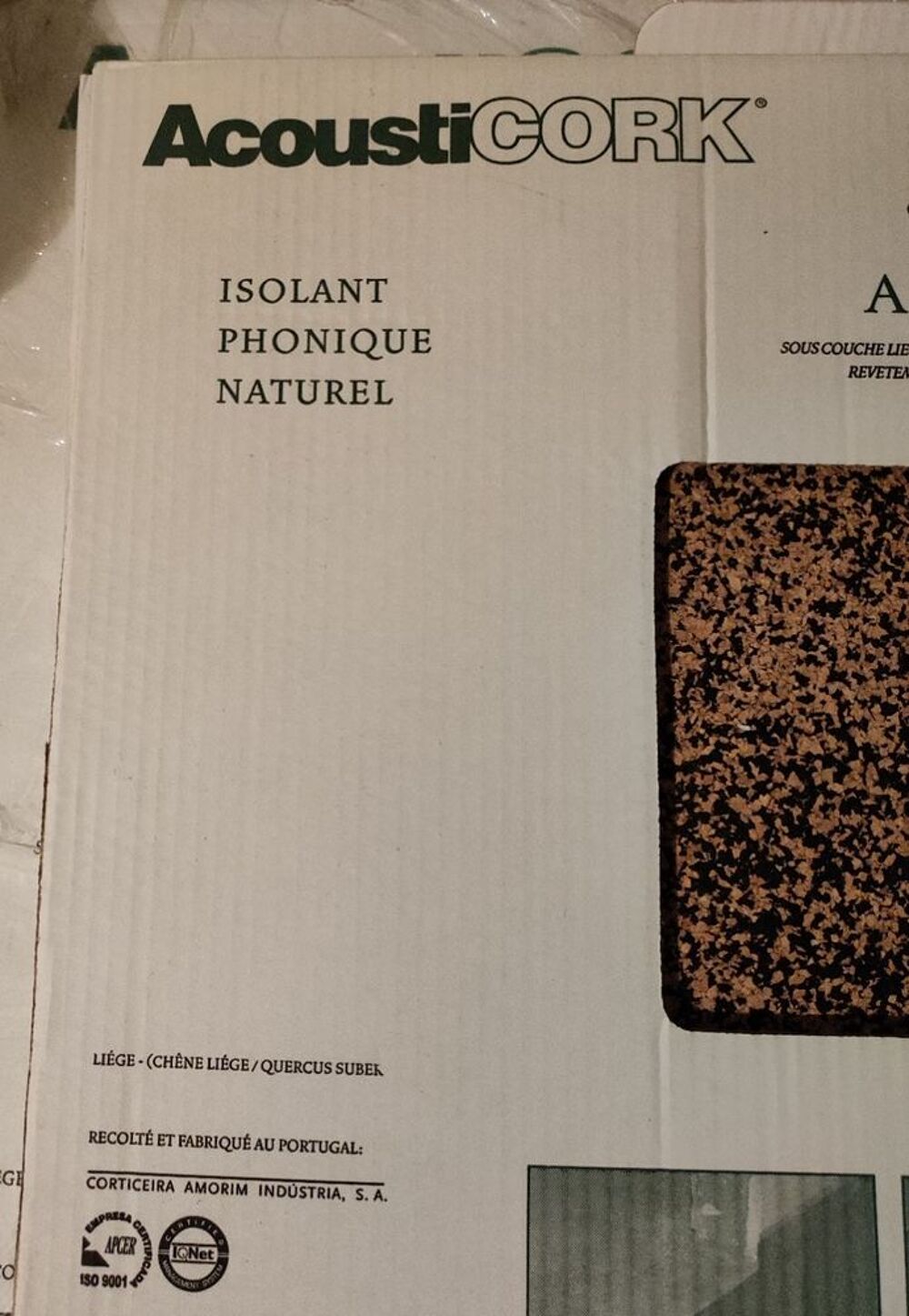 LOT ISOLANT PHONIQUE LIEGE NATUREL EN PLAQUE Bricolage