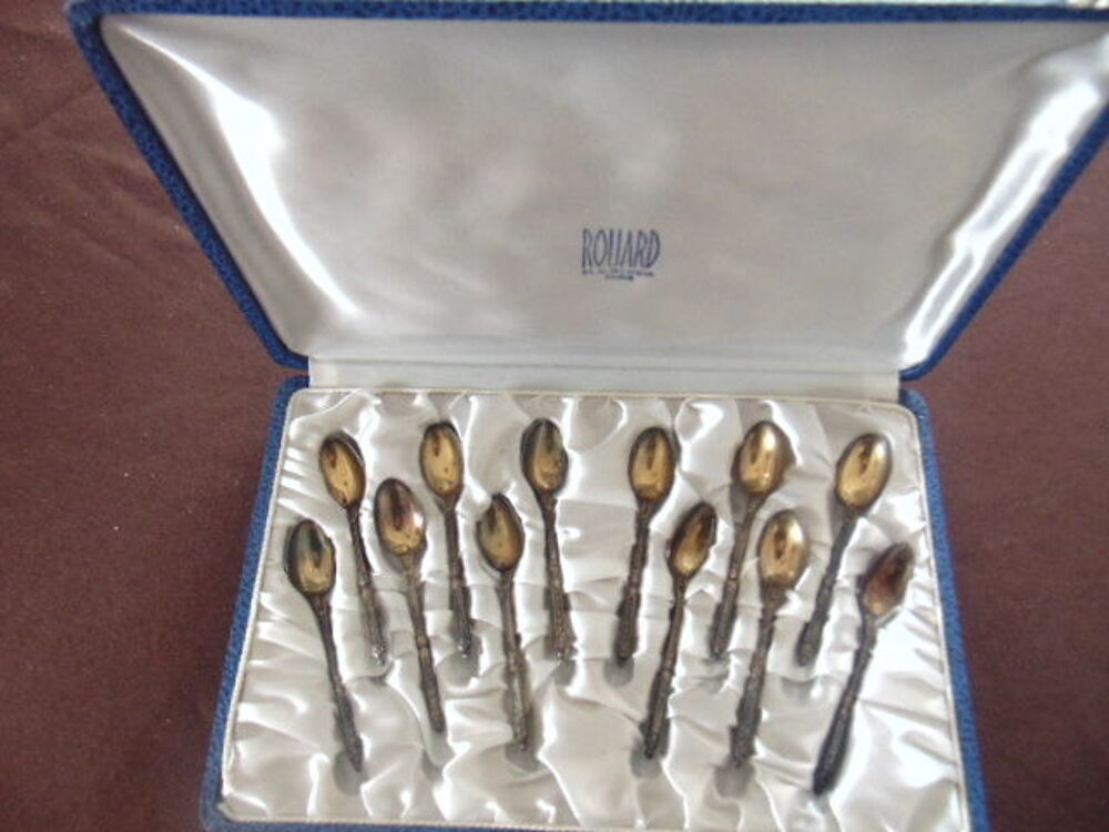 Coffret de 12 cuill&egrave;res &agrave; caf&eacute; ? Rouard Paris ? M&eacute;tal argent Cuisine