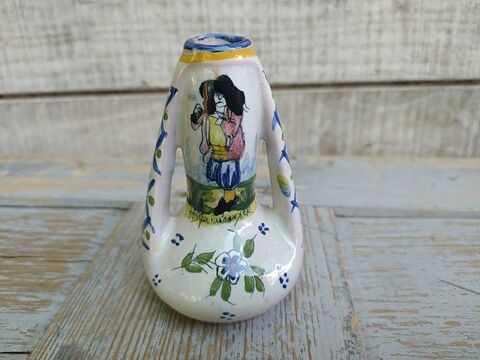 Petit Vase Faïence HB Quimper Décor Breton  12 Loches (37)
