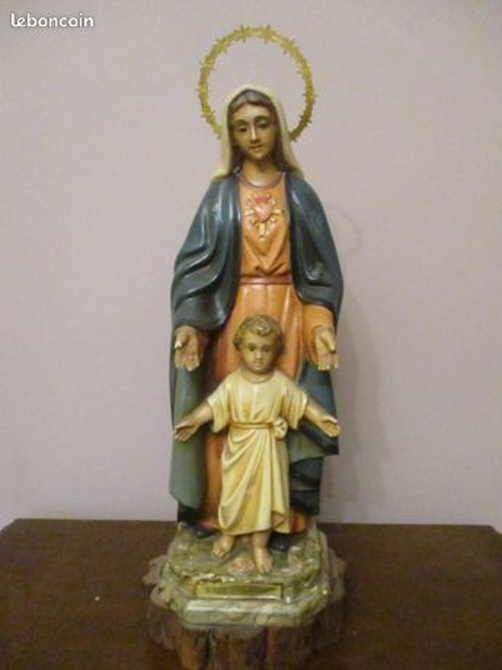 Statue Notre Dame de l'Esp&eacute;rance et l'Enfant Vintage = 30 € Décoration