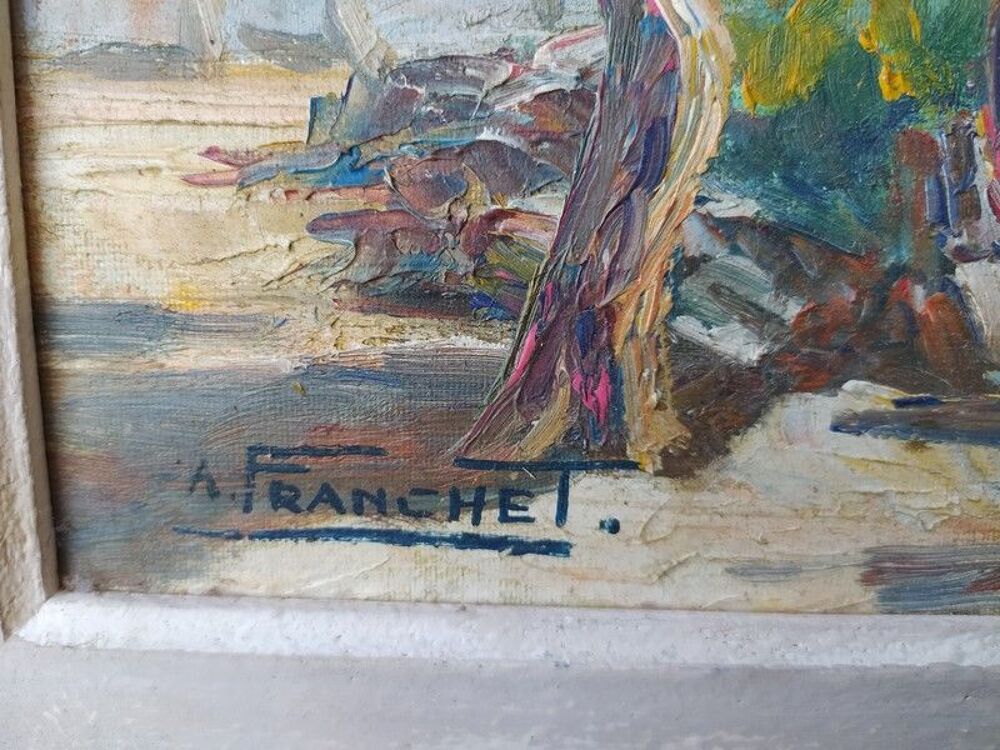 Tableau Paysage Cote d'Azur Cap Martin sign&eacute; Andr&eacute; Franchet Décoration