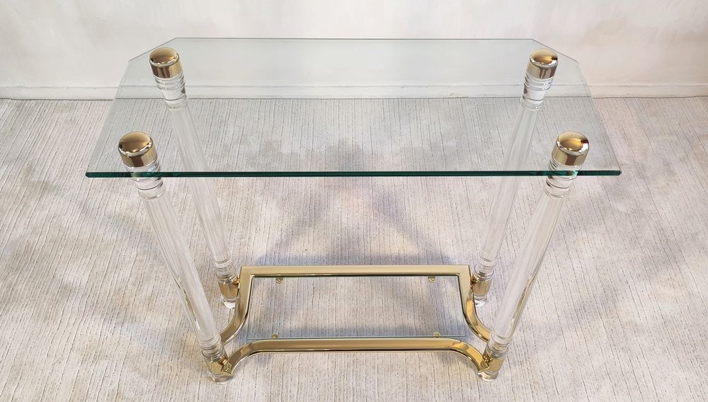 Tr&egrave;s belle Console Vintage Ann&eacute;es 80 Rom&eacute;o R&eacute;ga - Altuglas Meubles