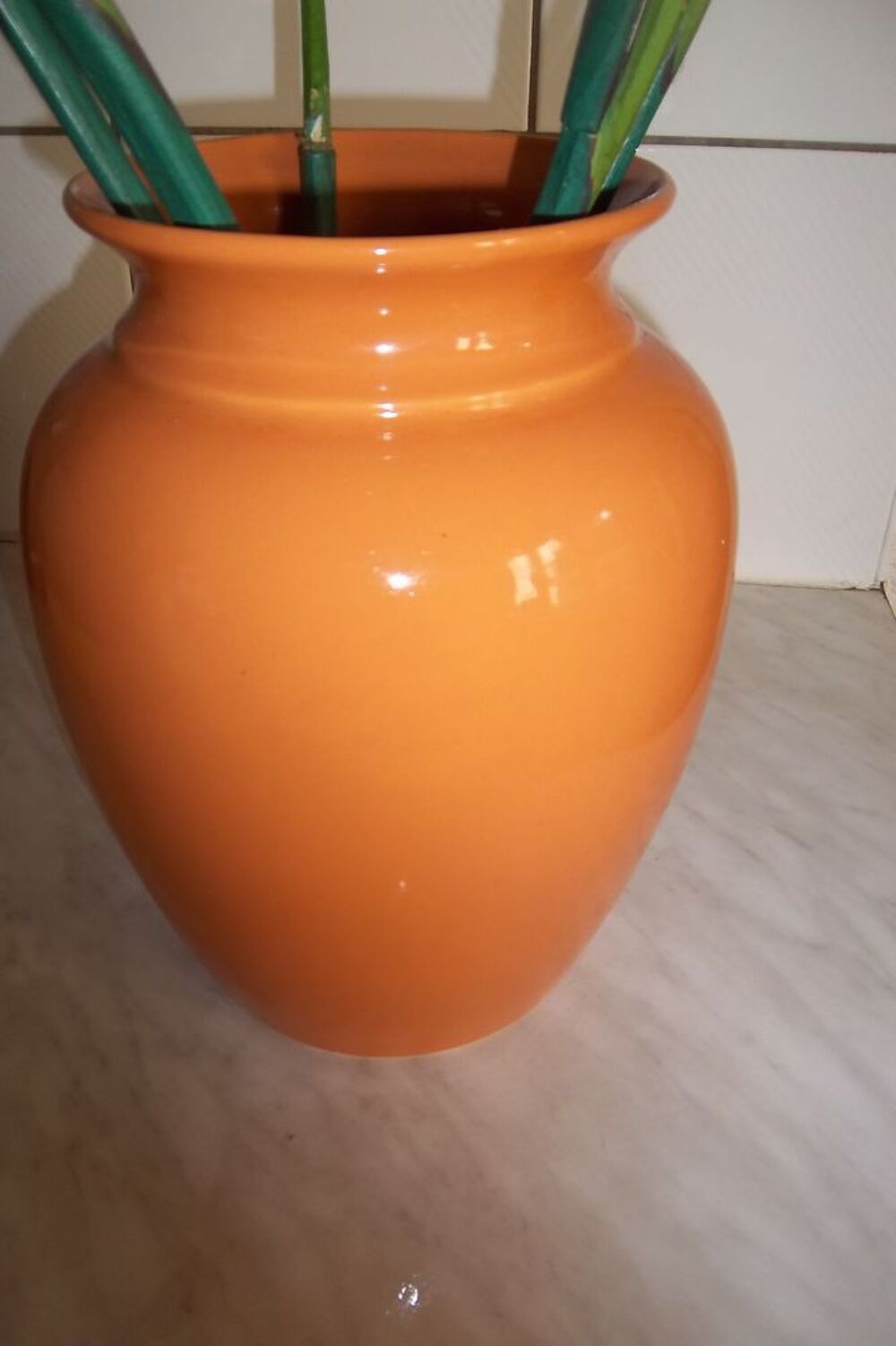 Grand vase orange 26 cm Décoration