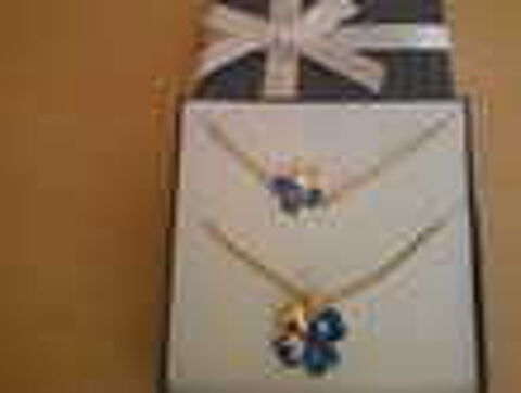 Parure tr&egrave;fle, cha&icirc;ne bracelet dor&eacute; or fin neuve Bijoux et montres