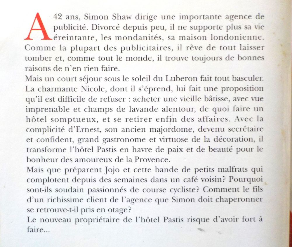 HOTEL PASTIS de Peter MAYLE Ed. du NIL Livres et BD