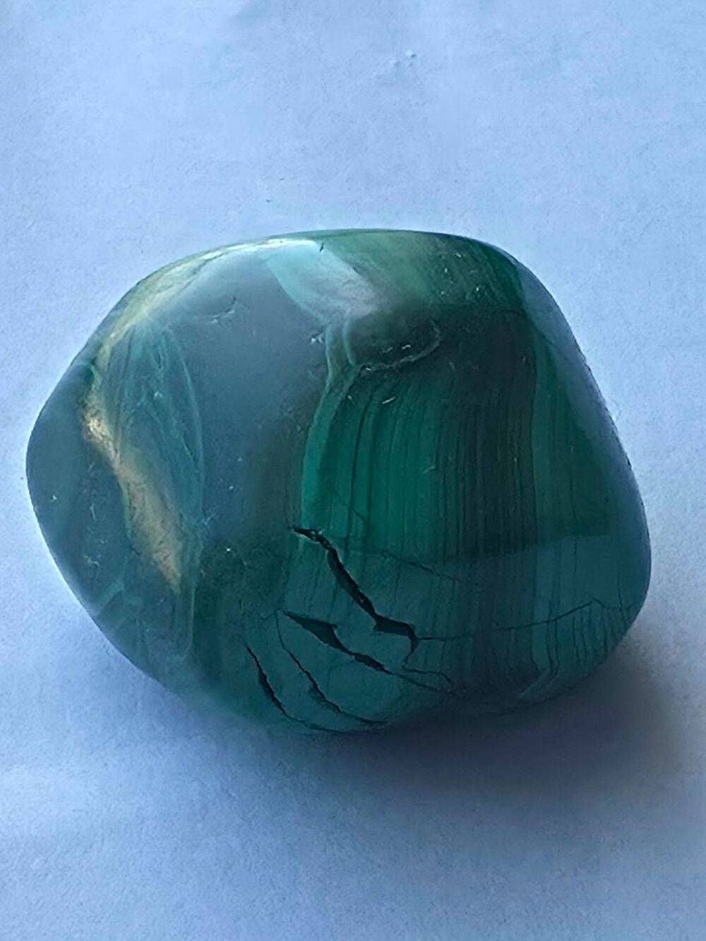 Malachite Naturelle du Katanga (RDC)-Splendide Galet Poli 37g 