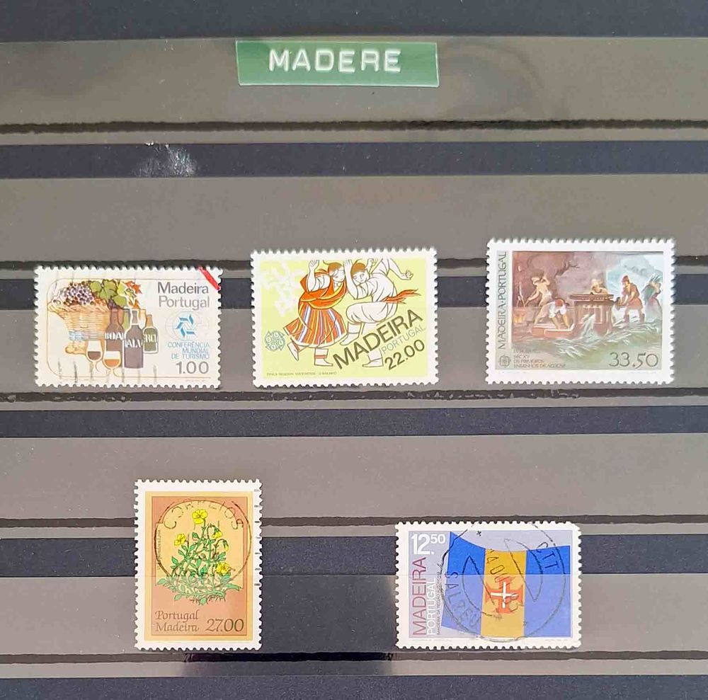 S&eacute;rie de timbres de collection de Mad&egrave;re 