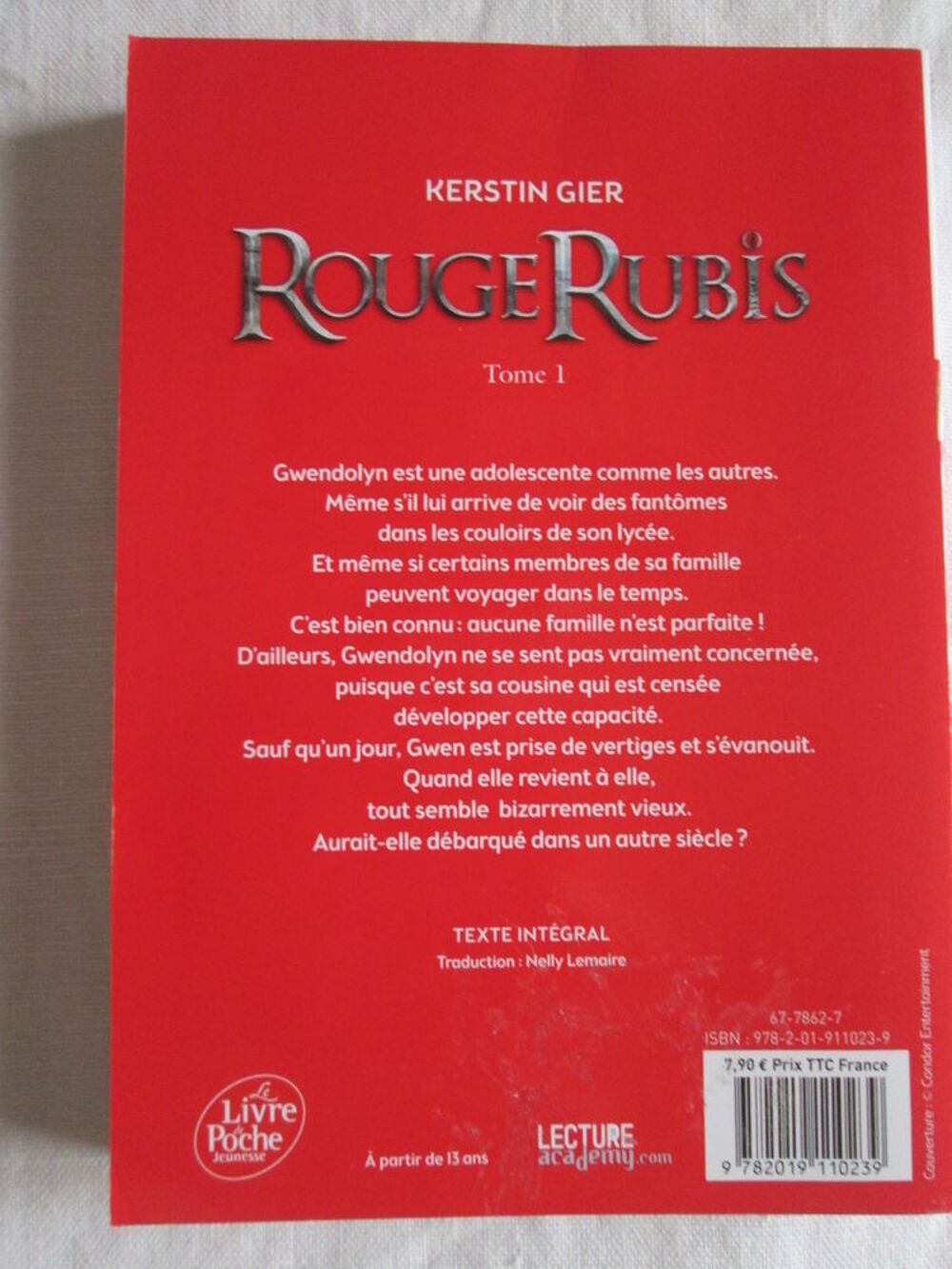 Livre jeune Rouge rubis Tome 1 - Kerstin GIER Livres et BD